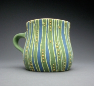 green striped mug